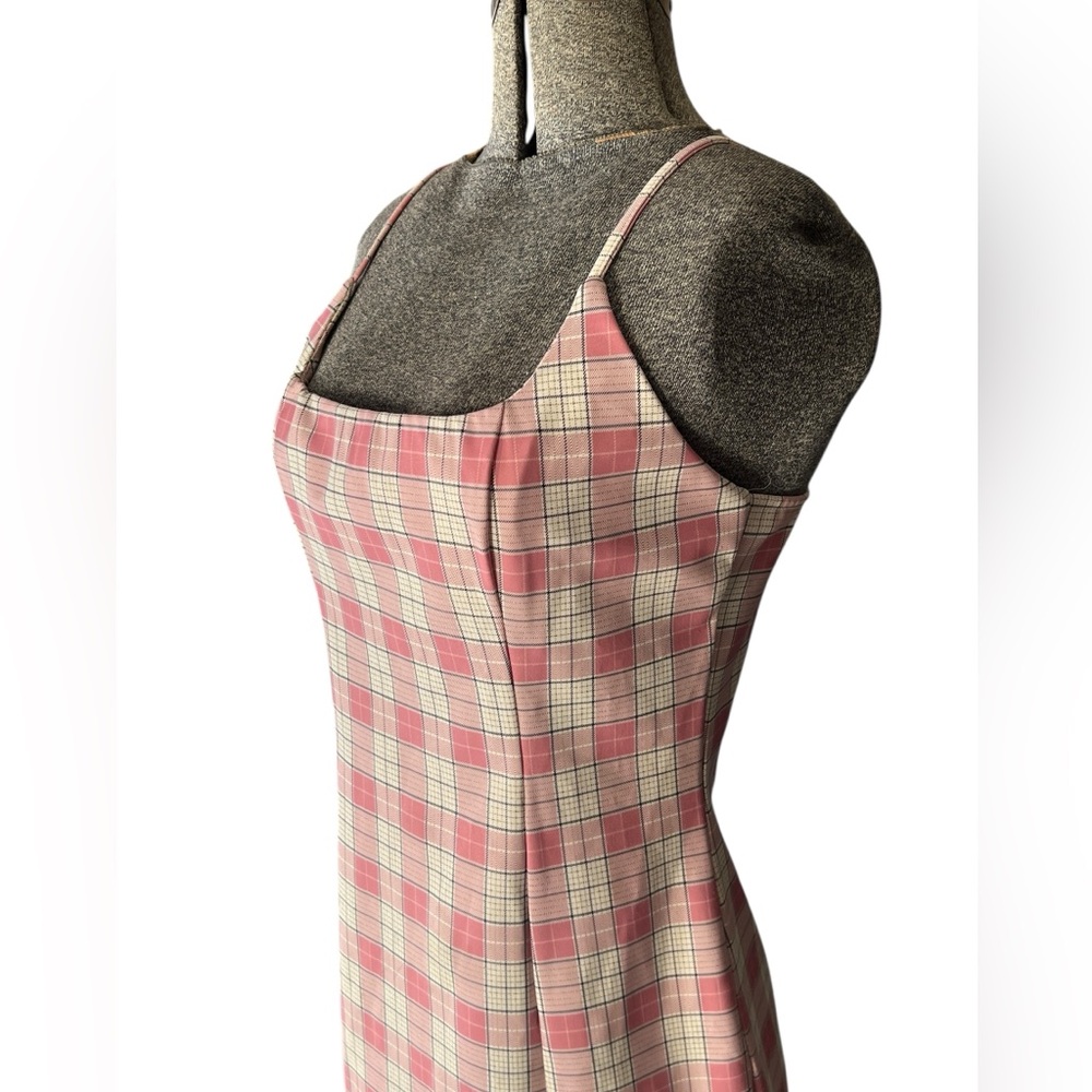NWT Papaya Pink and White Checkered Mini Dress - Picture 4 of 6